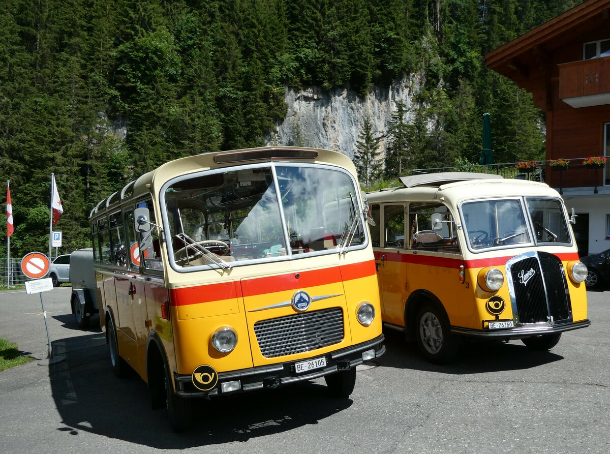 (237'655) - Schmid, Thrishaus - Nr. 9/BE 26'105 - Saurer/R&J (ex Geiger, Adelboden Nr. 9) am 26. Juni 2022 auf der Griesalp