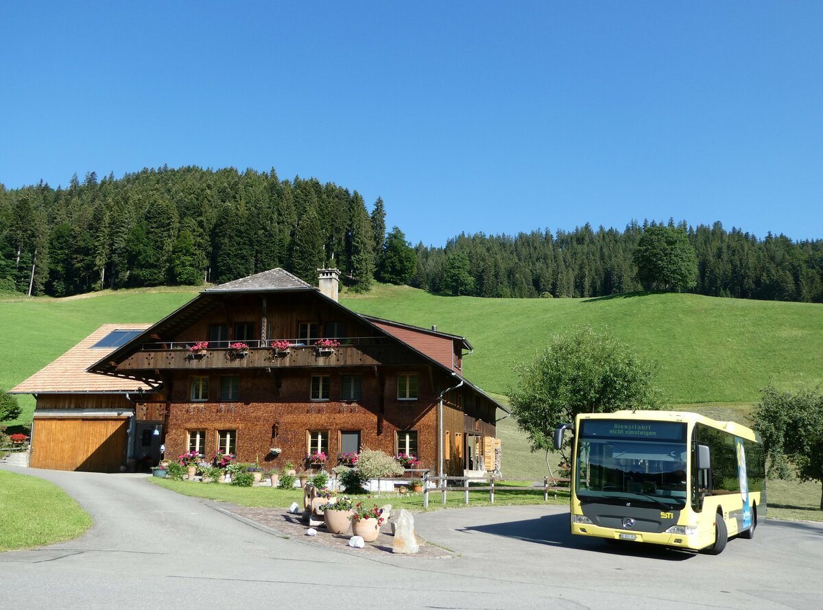 (237'836) - STI Thun - Nr. 154/BE 801'154 - Mercedes am 3. Juli 2022 in Teuffenthal, Buswendeplatz