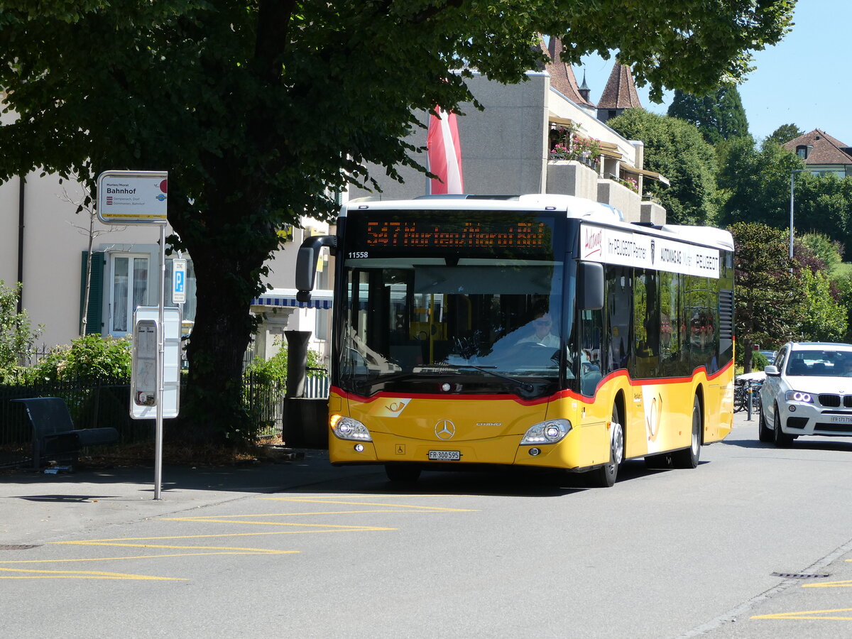 (237'854) - Wieland, Murten - Nr. 118/FR 300'595 - Mercedes am 3. Juli 2022 beim Bahnhof Murten