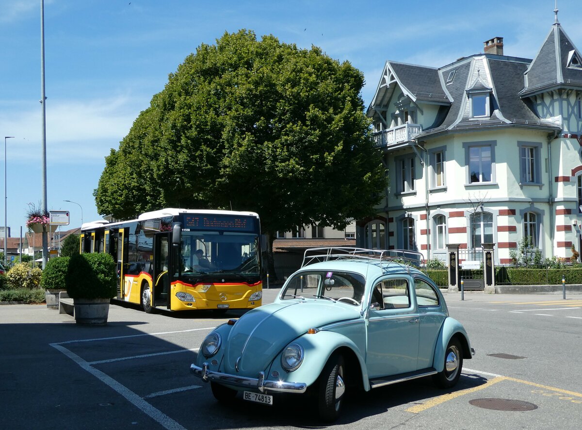 (237'858) - VW-Kfer - BE 74'813 - am 3. Juli 2022 beim Bahnhof Murten