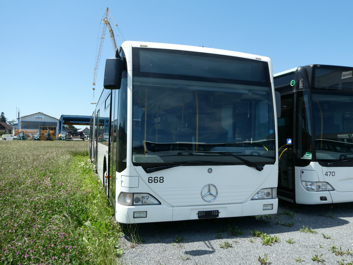 (237'864) - Intertours, Domdidier - Nr. 668 - Mercedes (ex Nr. 203; ex VZO Grningen Nr. 53) am 3. Juli 2022 in Domdidier, Garage