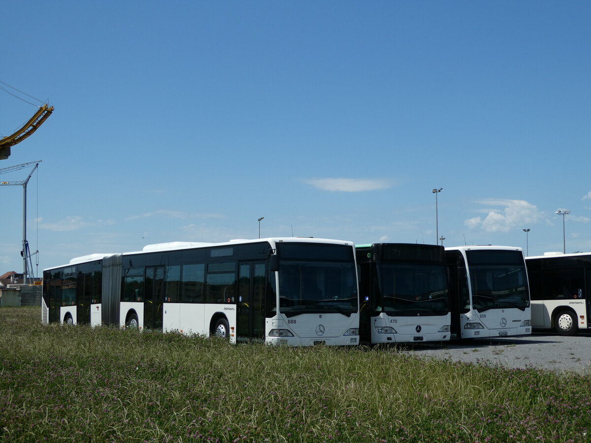 (237'881) - Intertours, Domdidier - Nr. 668 - Mercedes (ex Nr. 203; ex VZO Grningen Nr. 53) am 3. Juli 2022 in Domdidier, Garage