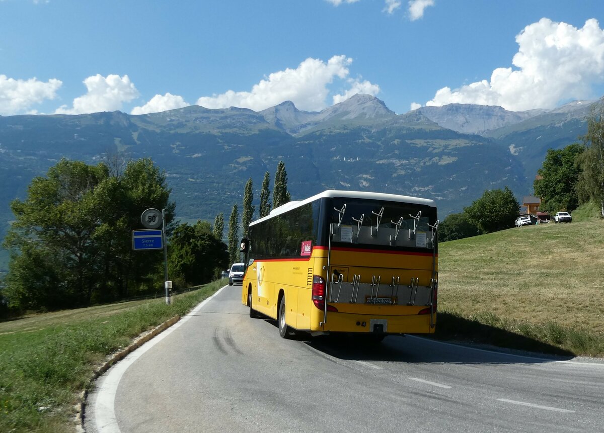 (238'178) - TSAR, Sierre - VS 520'922 - Setra (ex VS 93'571; ex Epiney, Ayer) am 16. Juli 2022 in Niouc, Route d'Anniviers 