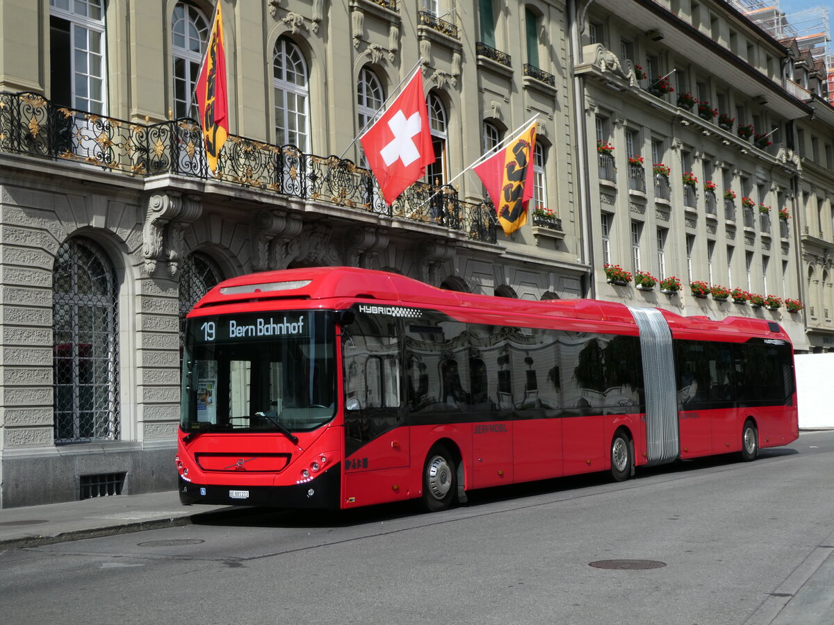 (238'526) - Bernmobil, Bern - Nr. 213/BE 881'213 - Volvo am 28. Juli 2022 in Bern, Bundesplatz