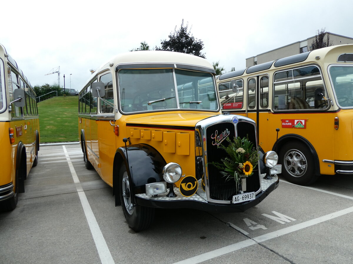 (239'622) - Blchlinger, Endingen - AG 69'937 - Saurer/Tscher (ex Dubach, Walde; ex Spescha, Andiast) am 27. August 2022 in Oberkirch, CAMPUS Sursee