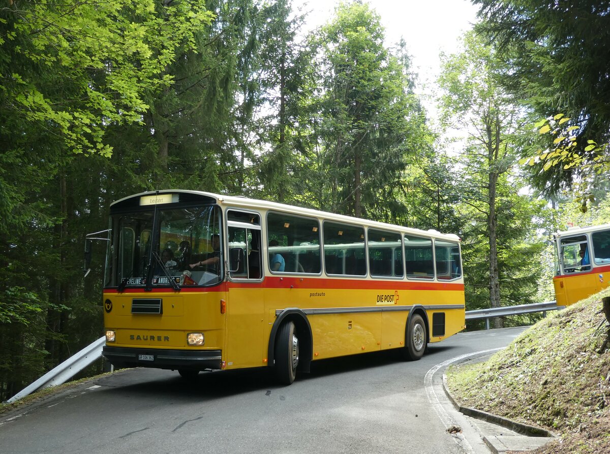 (239'844) - Ackermann, Landquart - GR 106'362 - Saurer/R&J (ex Fssler, Unteriberg; ex Schrch, Gutenburg Nr. 6; ex P 24'358) am 28. August 2022 in Giswil, Emmenwald