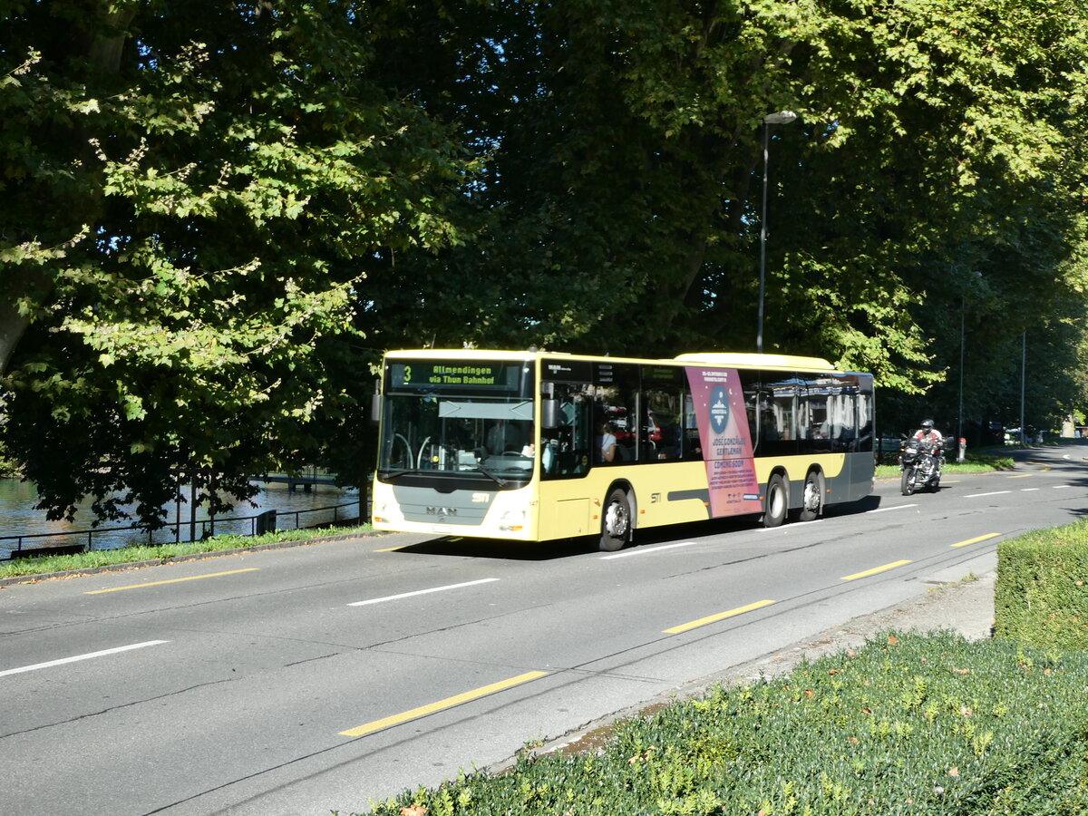 (240'074) - STI Thun - Nr. 147/BE 801'147 - MAN am 12. September 2022 in Thun, Grabengut