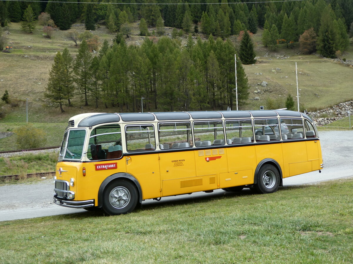 (240'285) - Gerber, Matzendorf - SO 50'805 - FBW/R&J (ex Kontiki, Wettingen; ex P 24'001; ex P 21'501) am 25. September 2022 in Oberwald, Dampfbahnstrasse