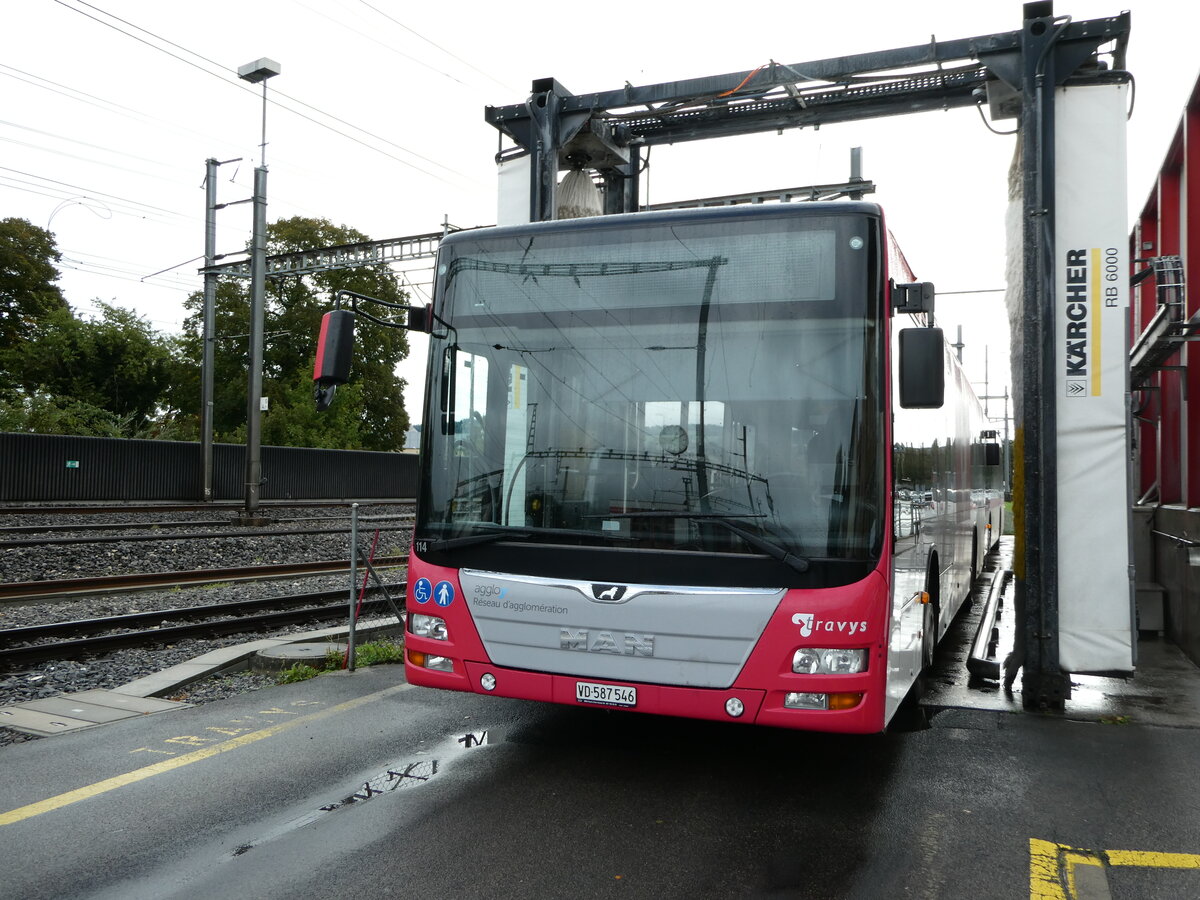 (240'488) - TRAVYS Yverdon - Nr. 114/VD 587'546 - MAN am 2. Oktober 2022 in Yverdon, Garage