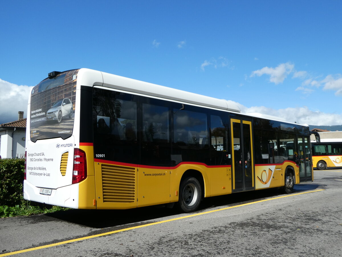 (240'557) - CarPostal Ouest - VD 1080 - Mercedes (ex TPB, Sdeilles) am 2. Oktober 2022 in Yverdon, Garage