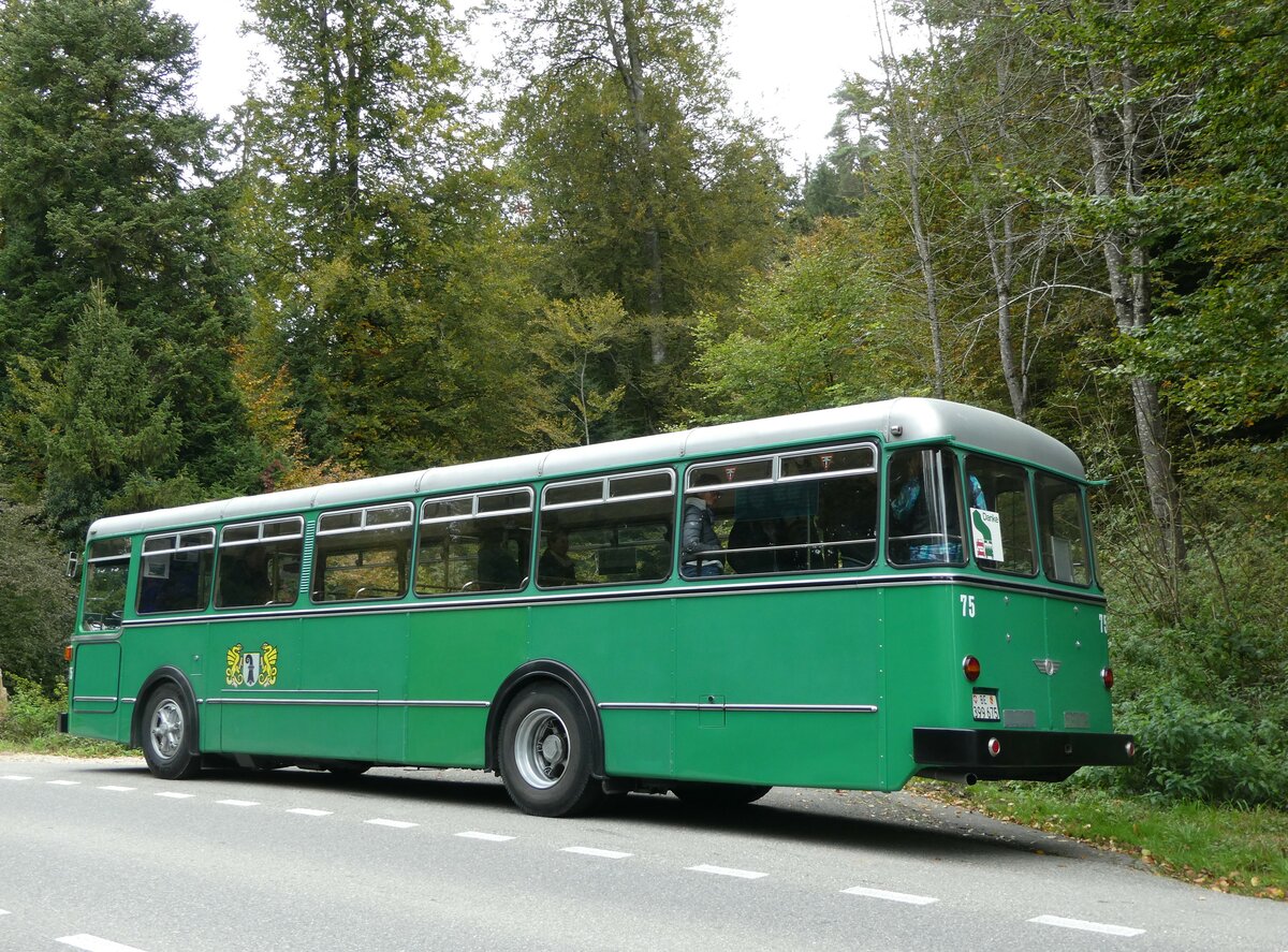 (240'748) - BVB Basel (RWB) - Nr. 75/BE 399'675 - FBW/FHS am 9. Oktober 2022 in Schnottwil, Bernstrasse