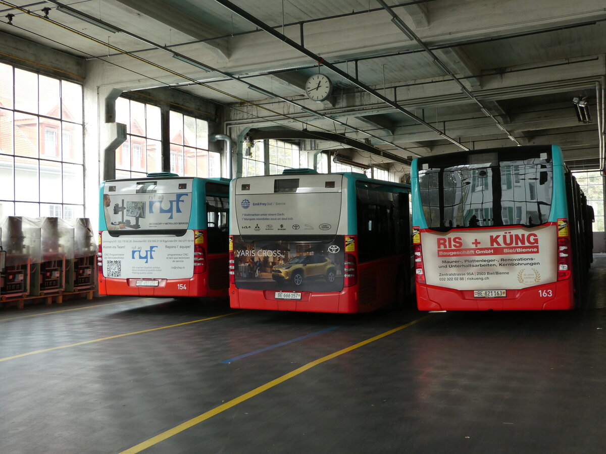 (240'779) - VB Biel - Nr. 163/BE 821'163 - Mercedes am 9. Oktober 2022 in Biel, Depot