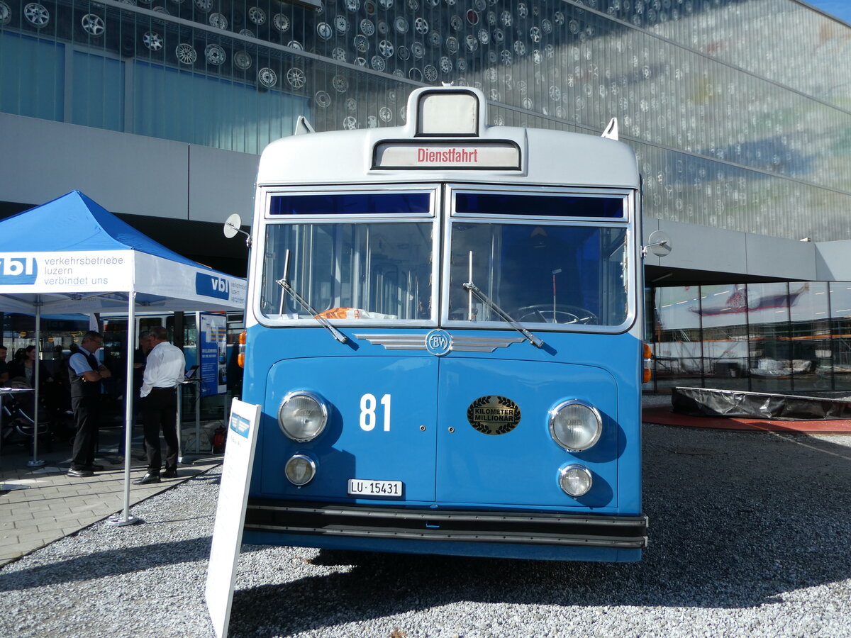 (241'720) - VBL Luzern (vbl-historic) - Nr. 81/LU 15'431 - FBW/Hess am 22. Oktober 2022 in Luzern, Verkehrshaus