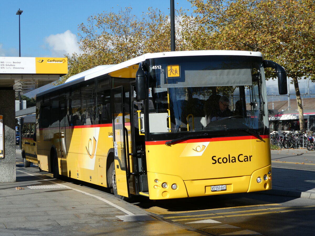 (242'342) - CarPostal Ouest - VD 550'661 - Temsa (ex TMR Martigny Nr. 135) am 10. November 2022 beim Bahnhof Yverdon