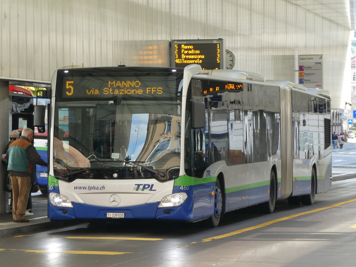 (242'882) - TPL Lugano - Nr. 450/TI 339'505 - Mercedes am 17. November 2022 in Lugano Centro