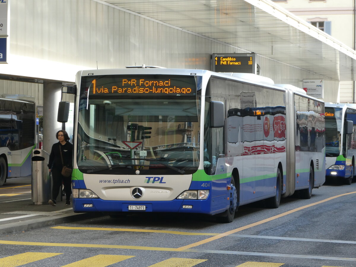 (242'883) - TPL Lugano - Nr. 404/TI 74'971 - Mercedes am 17. November 2022 in Lugano Centro