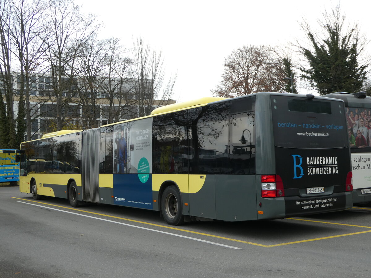 (243'485) - STI Thun - Nr. 145/BE 801'145 - MAN am 7. Dezember 2022 bei der Schifflndte Thun