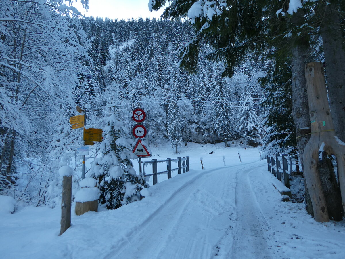 (243'609) - Grenzbrcke vom Kanton Schwyz in den Kanton Uri am 8. Dezember 2022 in Riemenschtalden/Sisikon