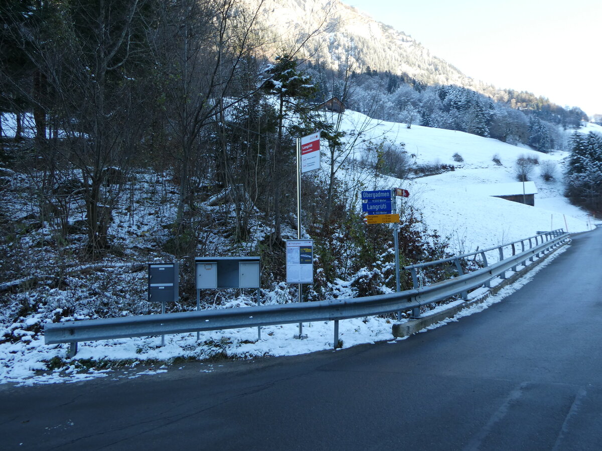 (243'628) - Noch PostAuto/Zuknftige AAGS-Haltestelle am 8. Dezember 2022 in Riemenstalden, Langrti