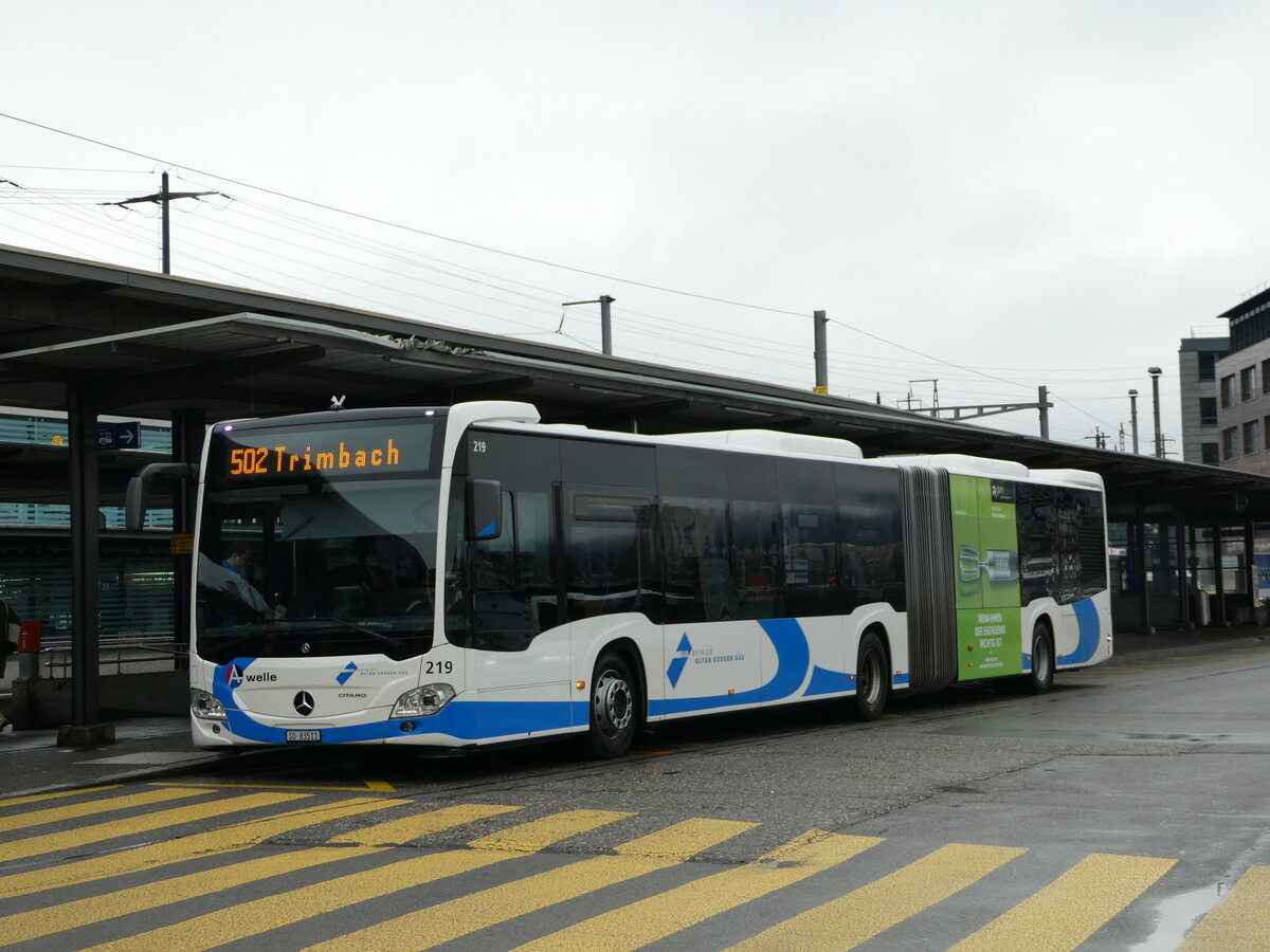 (243'896) - BOGG Wangen b.O. - Nr. 219/SO 83'511 - Mercedes am 15. Dezember 2022 beim Bahnhof Olten