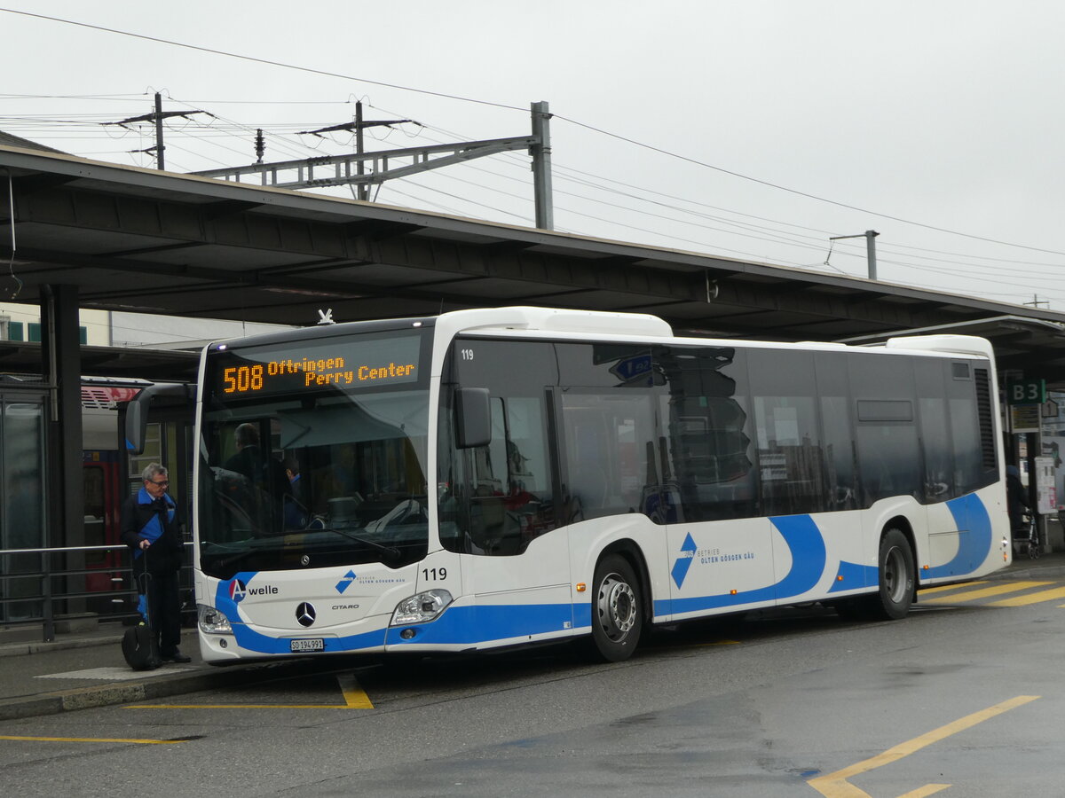 (243'904) - BOGG Wangen b.O. - Nr. 119/SO 194'991 - Mercedes am 15. Dezember 2022 beim Bahnhof Olten