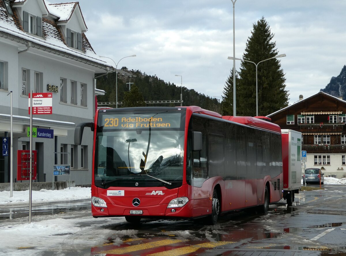 (244'053) - AFA Adelboden - Nr. 95/BE 26'774 - Mercedes am 20. Dezember 2022 beim Bahnhof Kandersteg