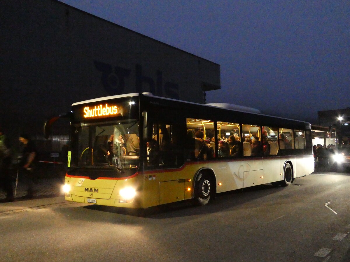 (244'459) - Steiner, Messen - SO 20'096/PID 5015 - MAN (ex SO 104'174) am 7. Januar 2023 beim Bahnhof Frutigen