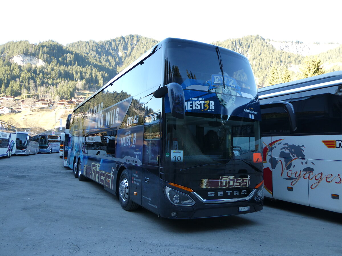 (244'751) - Gssi, Horw - LU 15'116 - Setra am 7. Januar 2023 in Adelboden, ASB