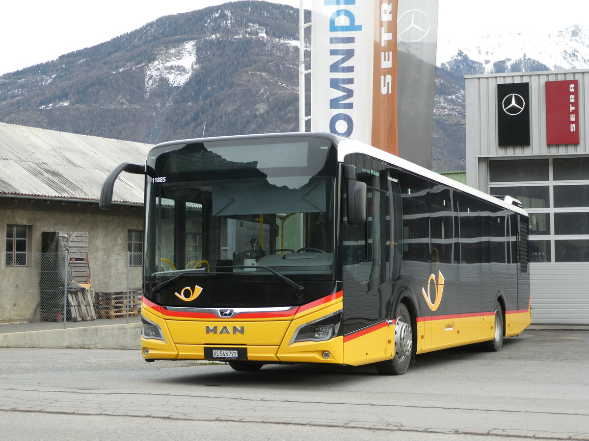 (245'054) - PostAuto Wallis - Nr. 82/VS 548'722/PID 11'885 - MAN am 14. Januar 2023 in Leytron, Garage Buchard