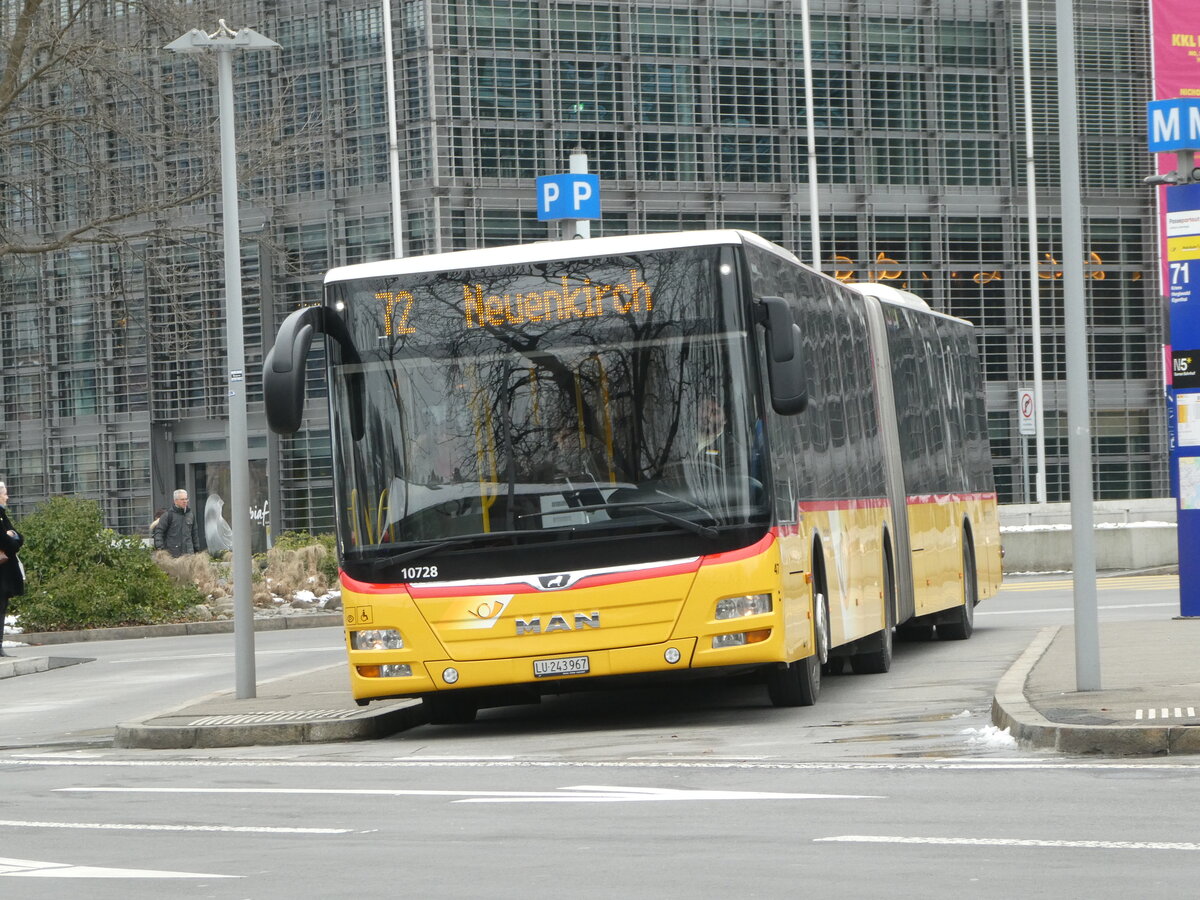 (245'371) - SB Trans, Sursee - Nr. 47/LU 243'967/PID 10'728 - MAN am 25. Januar 2023 beim Bahnhof Luzern