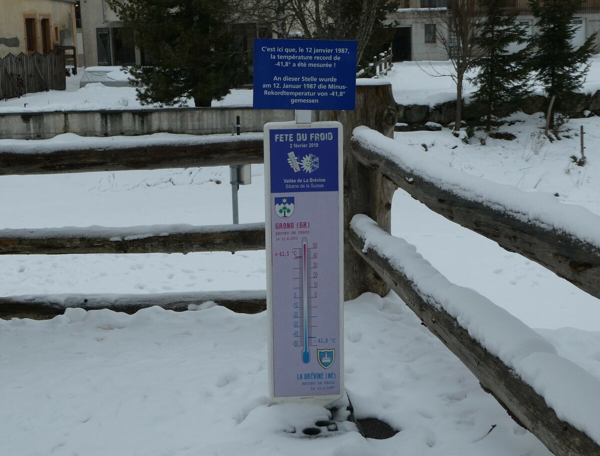 (245'660) - Wrmerekord + 41,5 Grad in Grono/GR und Klterekord - 41,8 Grad in La Brvine/NE am 2. Februar 2023 in La Brvine 