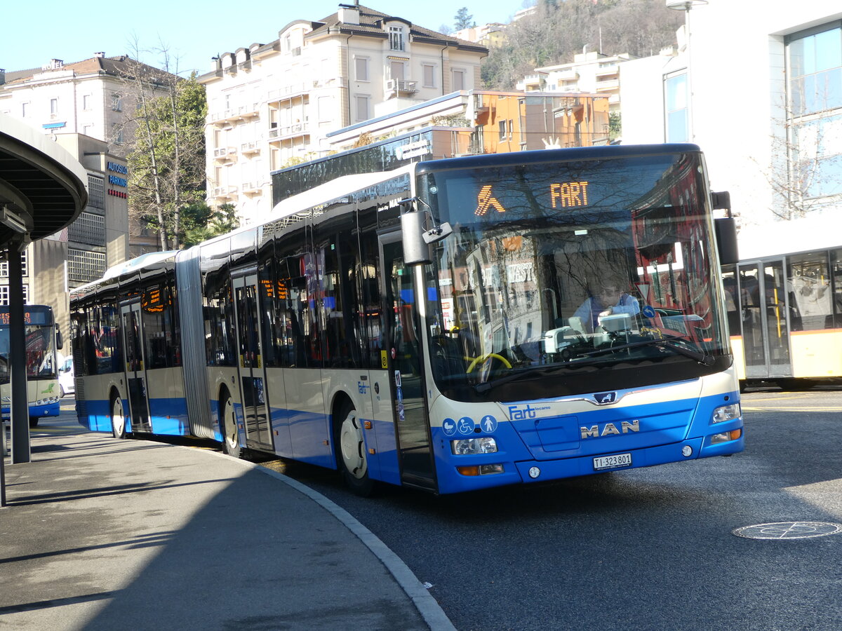 (245'900) - FART Locarno - Nr. 1/TI 323'801 - MAN am 7. Februar 2023 beim Bahnhof Locarno