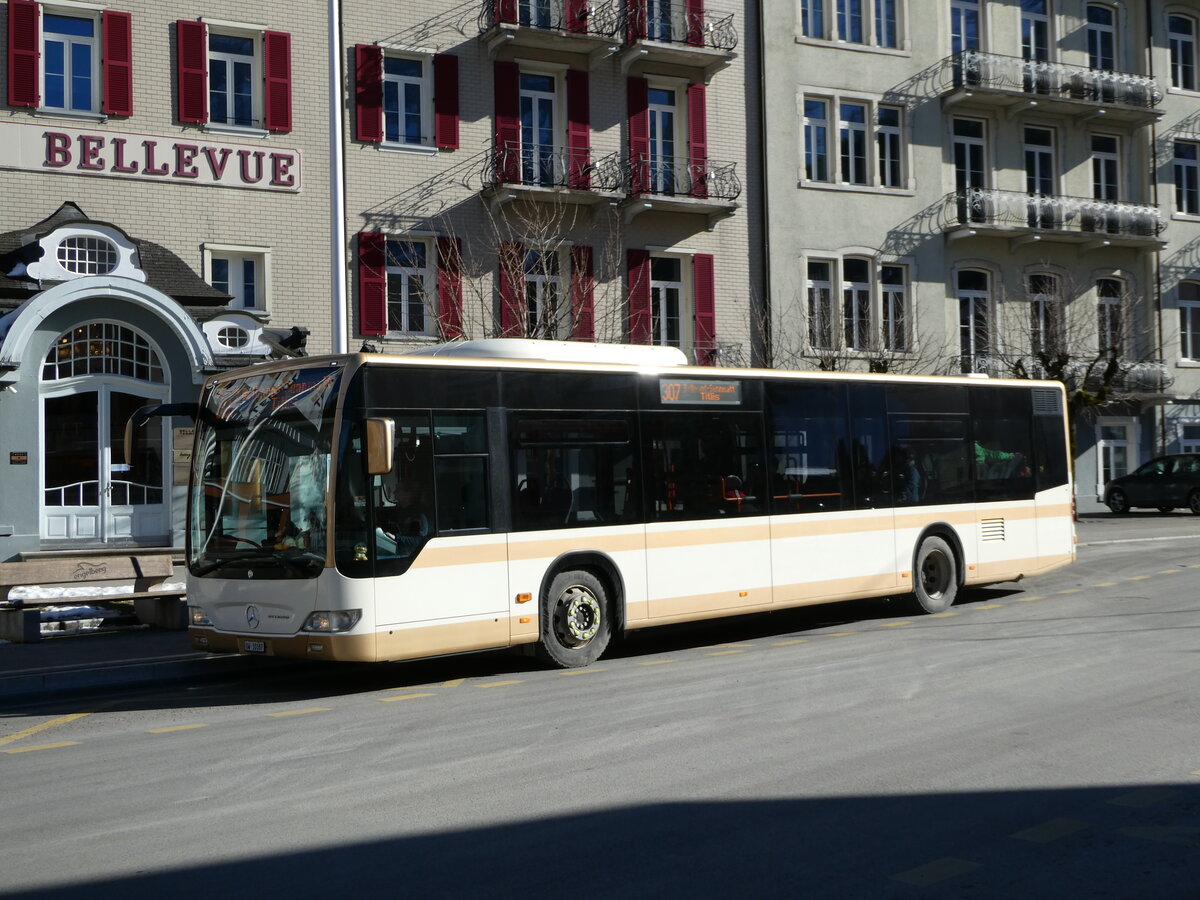 (246'091) - EAB Engelberg - Nr. 3/OW 10'187 - Mercedes (ex AAGS Schwyz Nr. 38) am 14. Februar 2023 beim Bahnhof Engelberg