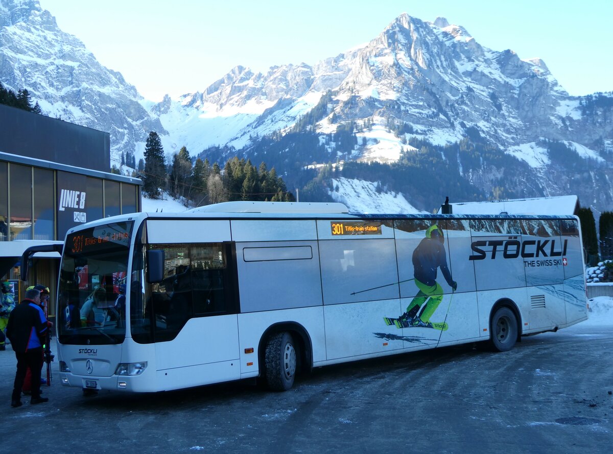 (246'115) - EAB Engelberg - Nr. 6/OW 10'260 - Mercedes (ex AAGS Schwyz Nr. 39) am 14. Februar 2023 in Engelberg, Talstation Titlis