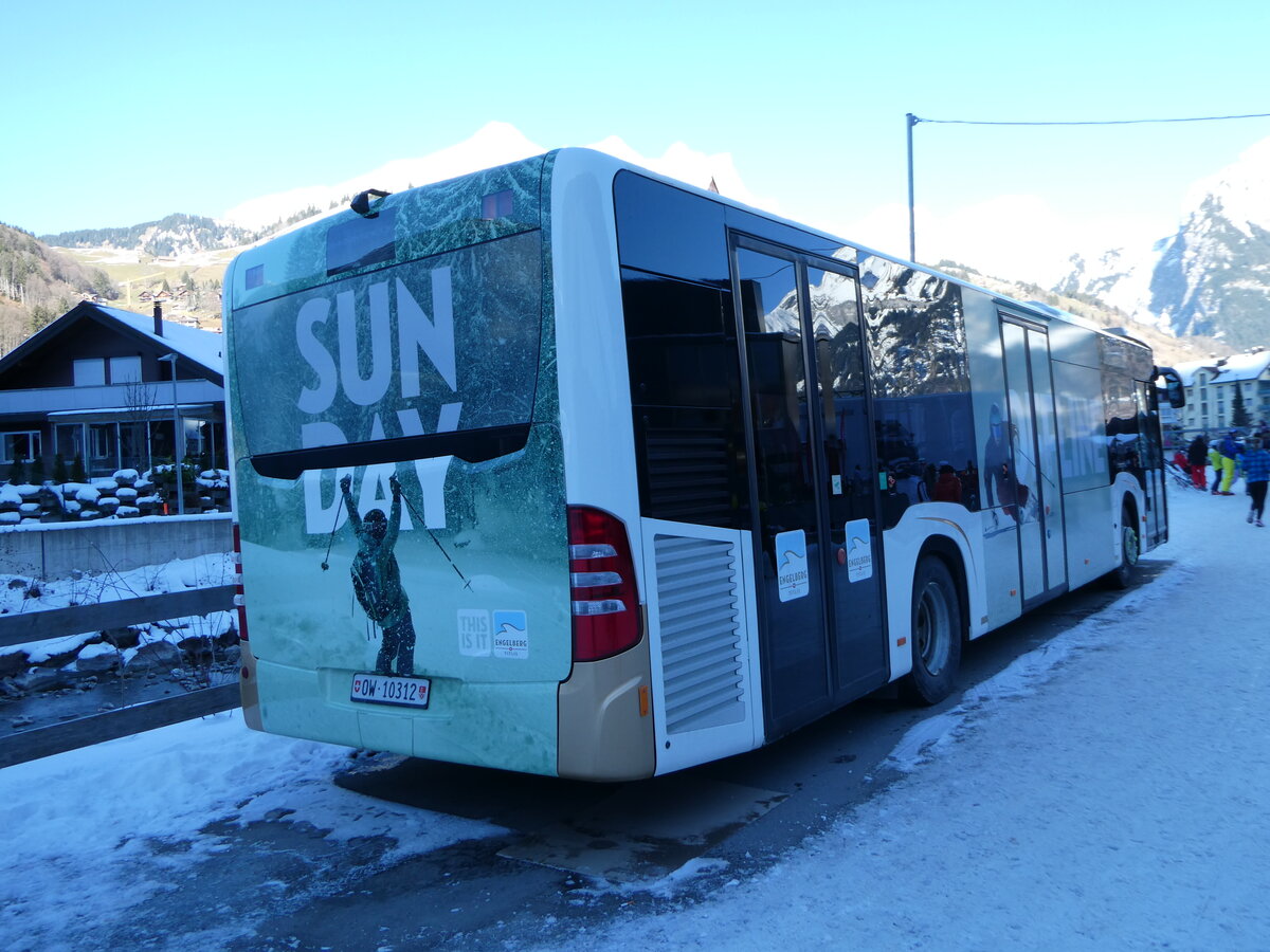 (246'119) - EAB Engelberg - Nr. 7/OW 10'312 - Mercedes (ex MBC Morges Nr. 301) am 14. Februar 2023 in Engelberg, Talstation Titlis