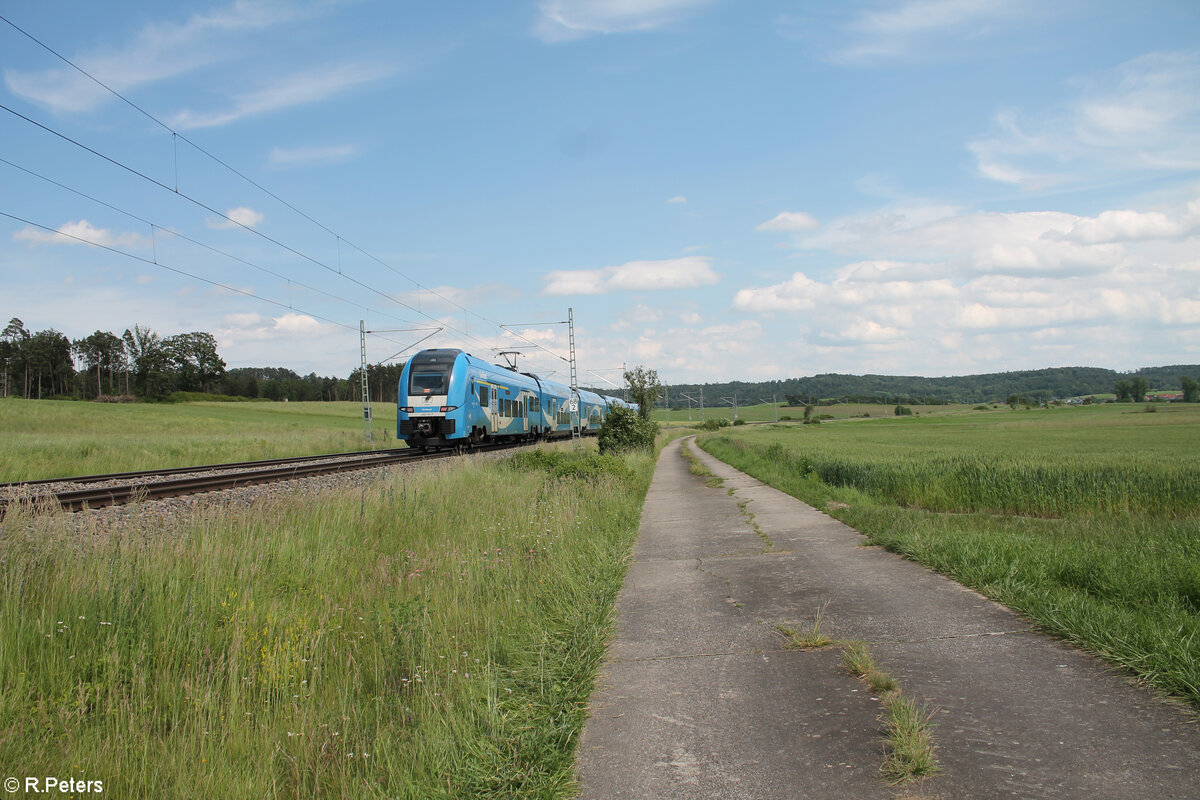 2462 001 als RE80 57217 Würzburg - Treuchtlingen bei Oberdachstetten. 08.06.24