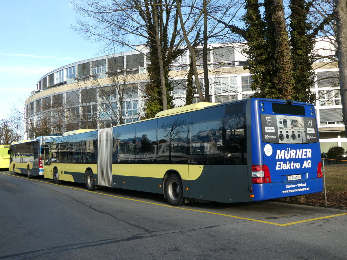 (246'360) - STI Thun - Nr. 146/BE 801'146 - MAN am 20. Februar 2023 bei der Schifflndte Thun