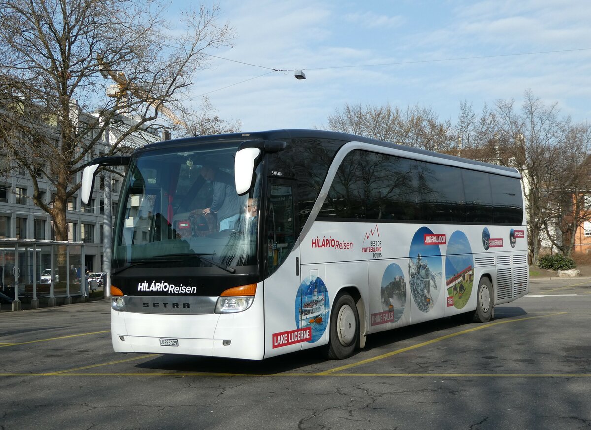 (246'464) - Hilrio, Schtz - LU 293'129 - Setra (ex Marti, Kallnach) am 24. Februar 2023 in Zrich, Sihlquai