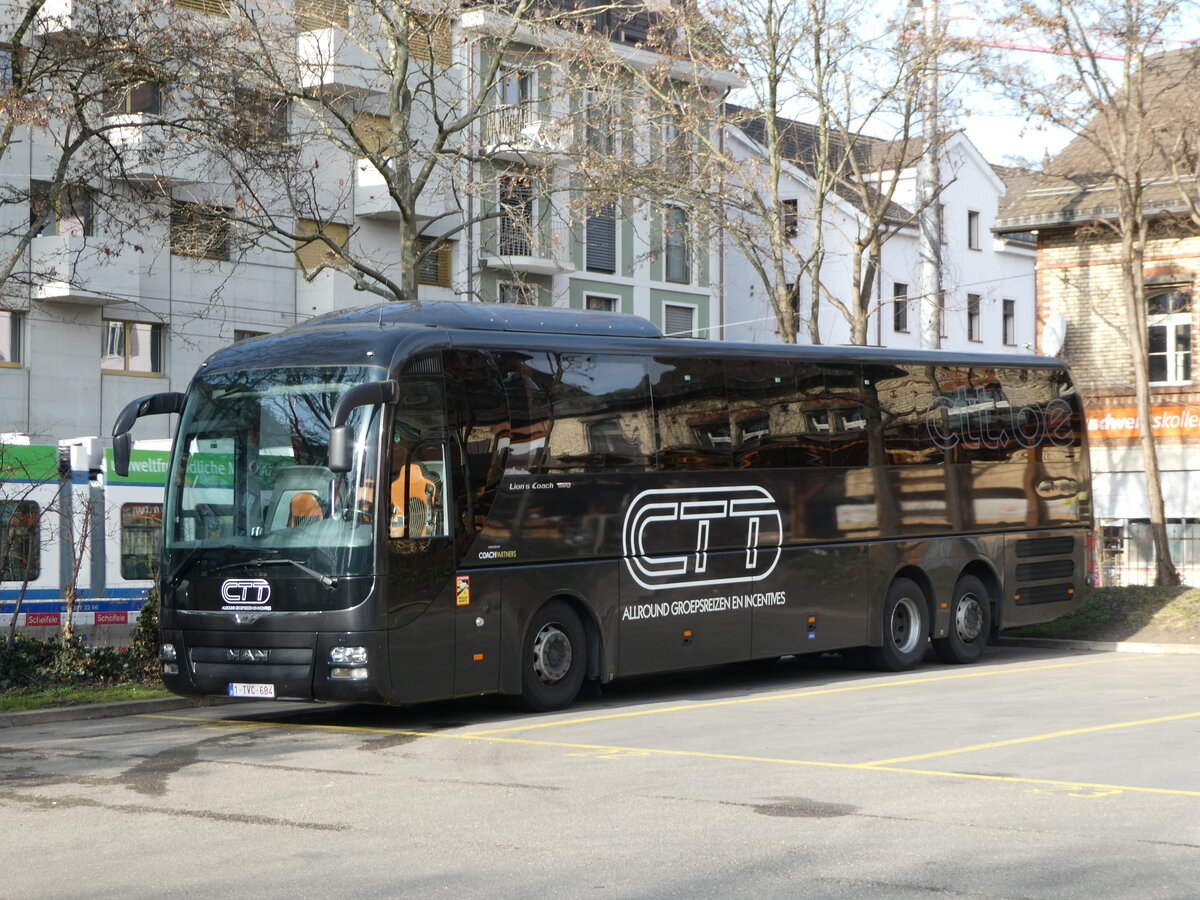 (246'466) - Aus Belgien: CTT, Dottignies - 1-TVC-684 - MAN am 24. Februar 2023 in Zrich, Sihlquai