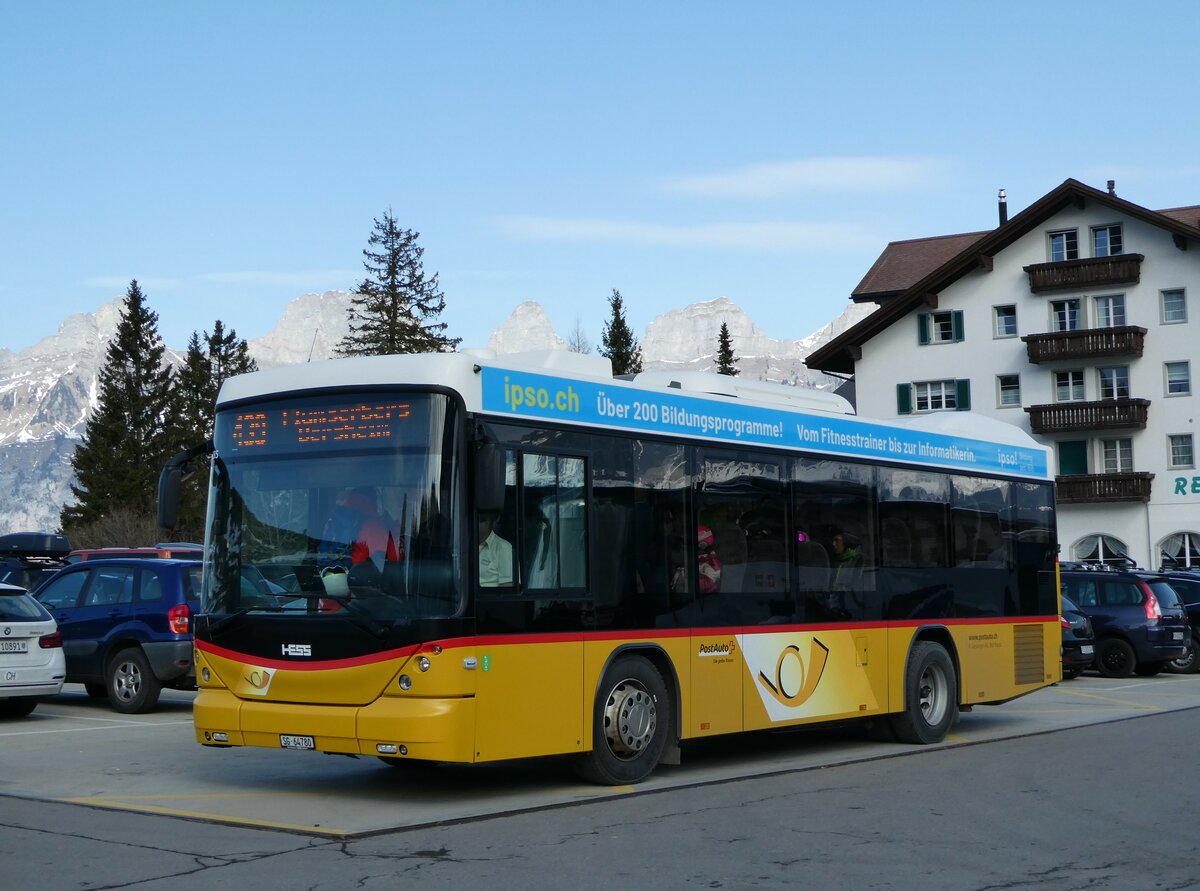 (246'479) - Gessinger, Bad Ragaz - SG 64'780/PID 5685 - Scania/Hess am 24. Februar 2023 in Flumserberg, Tannenboden