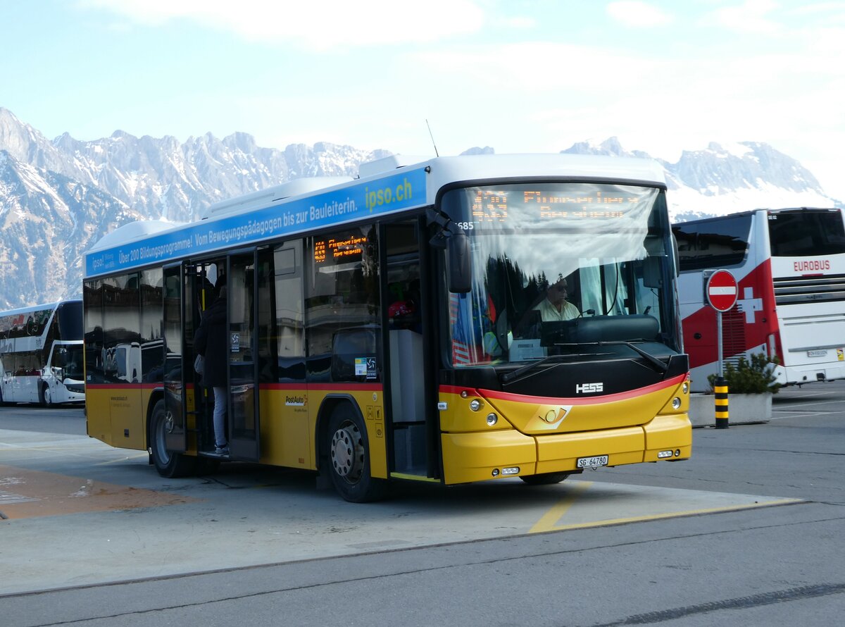 (246'480) - Gessinger, Bad Ragaz - SG 64'780/PID 5685 - Scania/Hess am 24. Februar 2023 in Flumserberg, Tannenboden