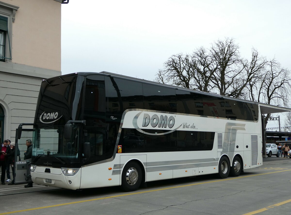 (246'605) - Domo, Glattbrugg - GL 28'300 - Van Hool am 25. Februar 2023 beim Bahnhof Frauenfeld 