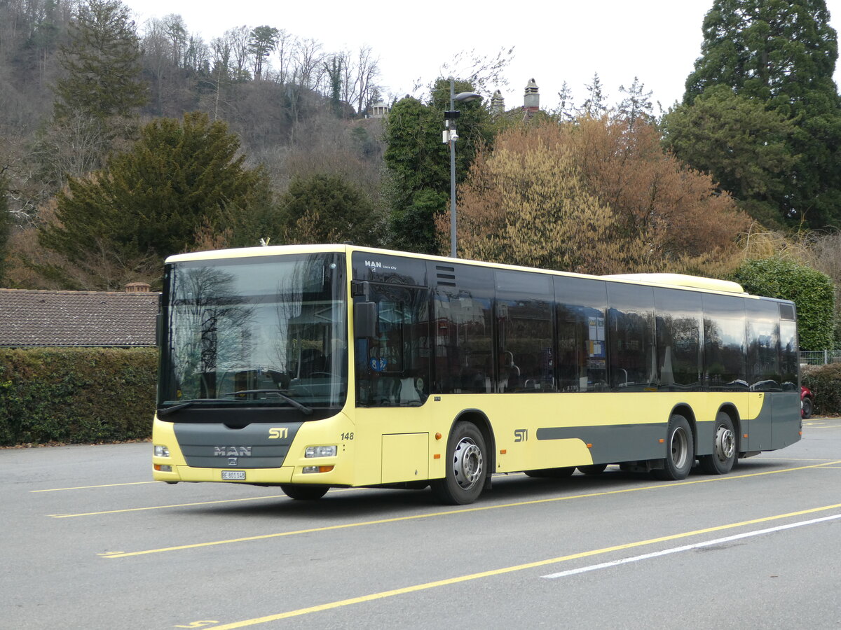 (246'720) - STI Thun - Nr. 148/BE 801'148 - MAN am 27. Februar 2023 bei der Schifflndte Thun