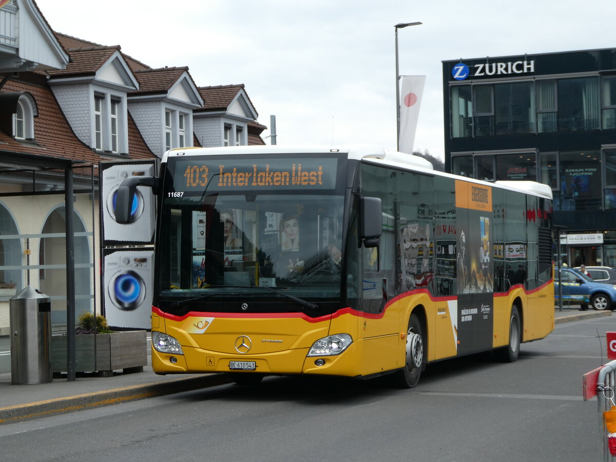 (246'743) - PostAuto Bern - BE 610'543/PID 11'687 - Mercedes am 27. Februar 2023 beim Bahnhof Interlaken Ost