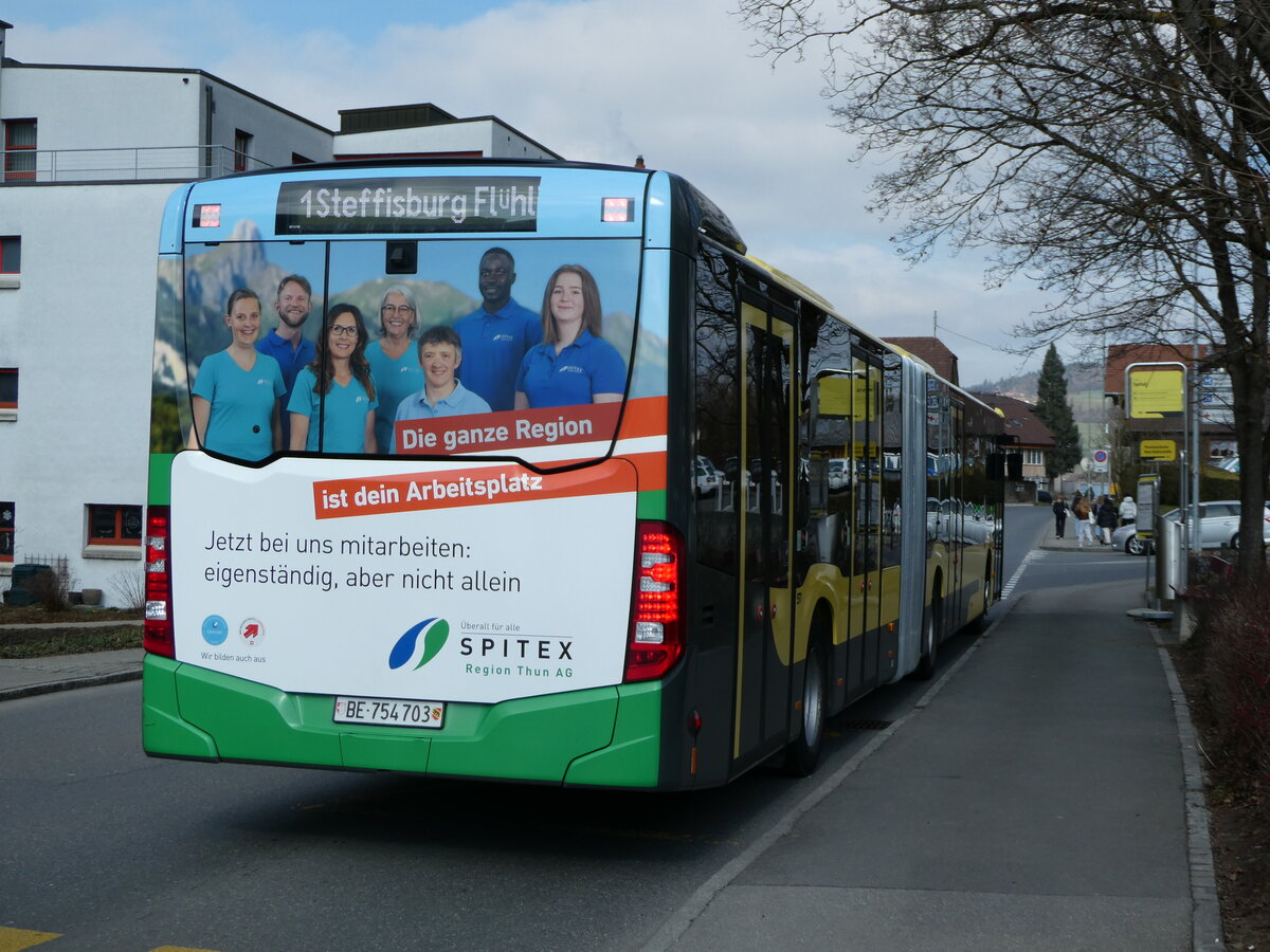 (246'763) - STI Thun - Nr. 703/BE 754'703 - Mercedes am 28. Februar 2023 in Thun, Spital (prov. Haltestelle fr Berntor)