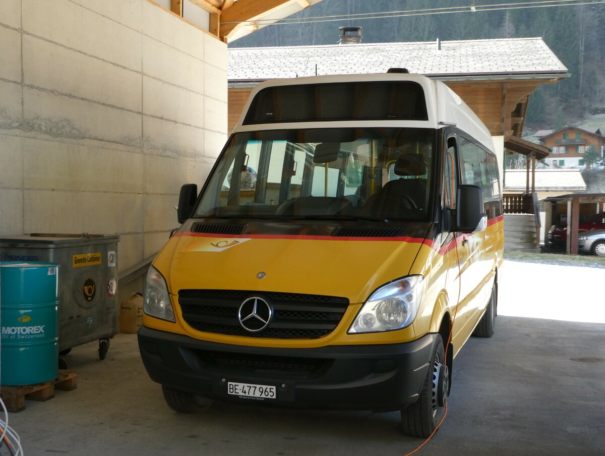 (246'898) - PostAuto Bern - BE 477'965/PID 5281 - Mercedes am 5. März 2023 in Stechelberg, Garage