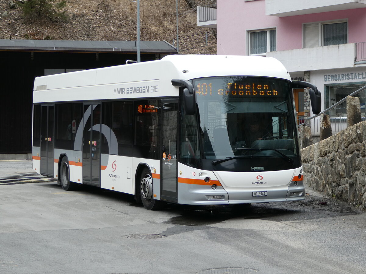 246'951) - AAGU Altdorf - Nr. 10/UR 9141 - Hess am 7. März 2023 beim Bahnhof Göschenen