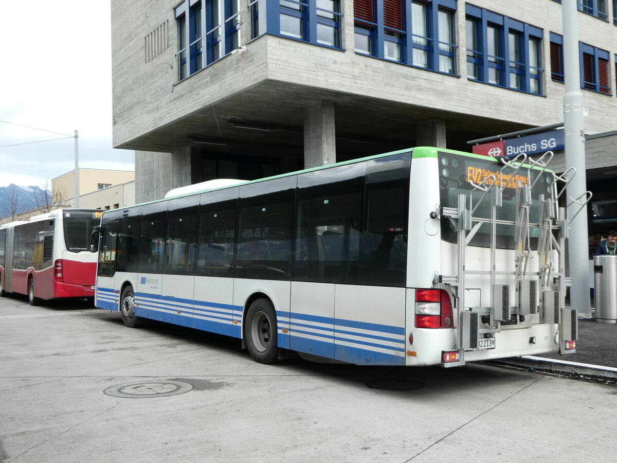 (247'023) - RTB Altsttten - Nr. 917/SG 482'213 - MAN (ex PostBus/A BD 15'355) am 9. Mrz 2023 beim Bahnhof Buchs