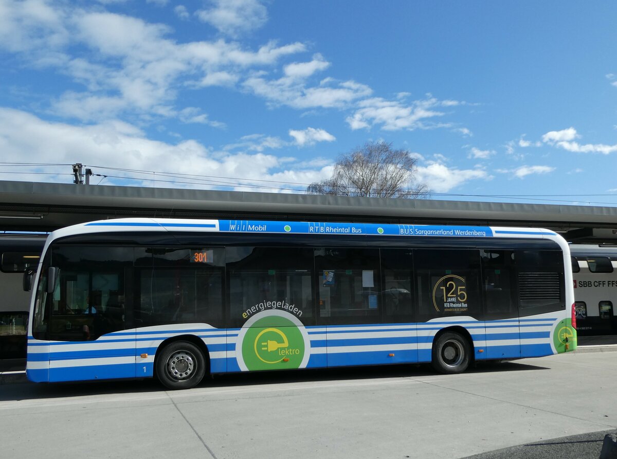 (247'056) - RTB Altstätten - Nr. 1/SG 448'575 - Mercedes am 9. März 2023 beim Bahnhof Altstätten