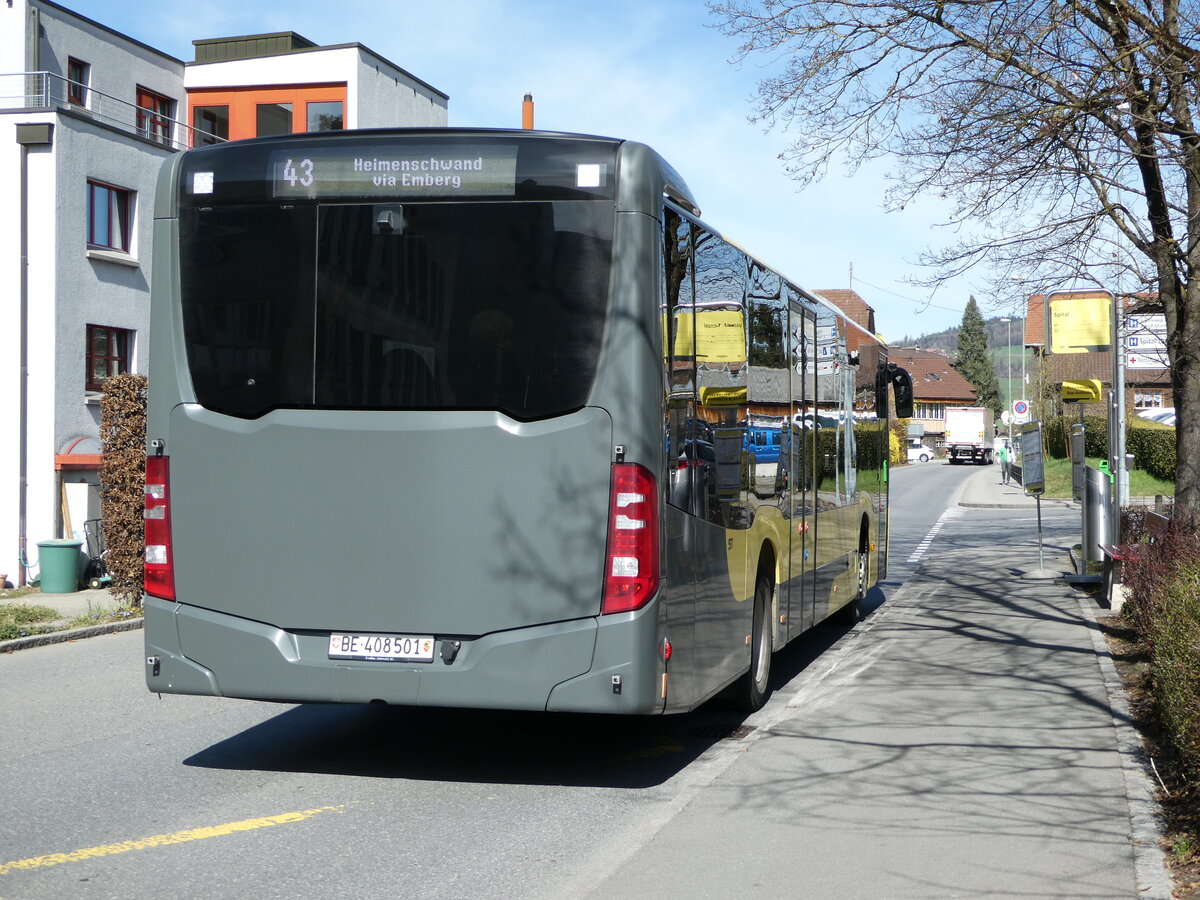 (247'555) - STI Thun - Nr. 501/BE 408'501 - Mercedes am 22. Mrz 2023 in Thun Spital (prov. Haltestelle fr Berntor)  